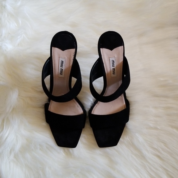 Miu Miu Calzature Donna 105mm - Blk Suede Sz 37.5 - Picture 3 of 4